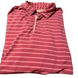 Greg Norman Pink Striped Polo Shirt like new condition ML75 play dry fit sz XL